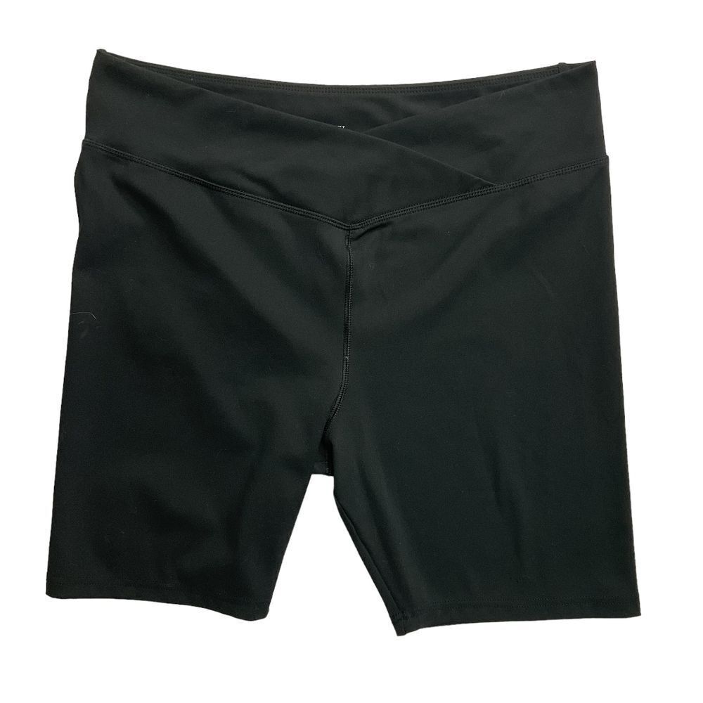 J. Crew Crossover Waist‎ Biker Short Size L Black Pull On Stretch Athletic